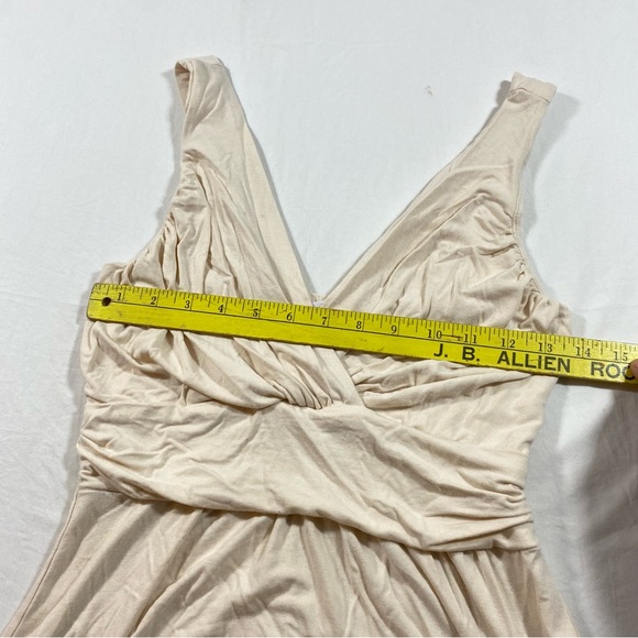 Coco Floor length Dress Women Large Beige white Sleeveless stretch summer dress - Picture 10 of 12